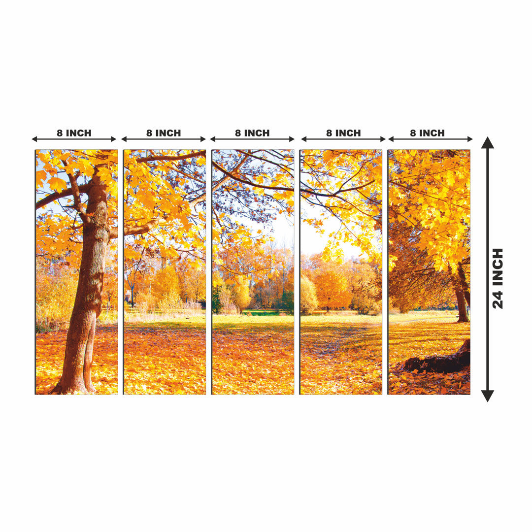 Printed Wall Art Wooden Hanging Painting Frame (Set of 5 Panel)