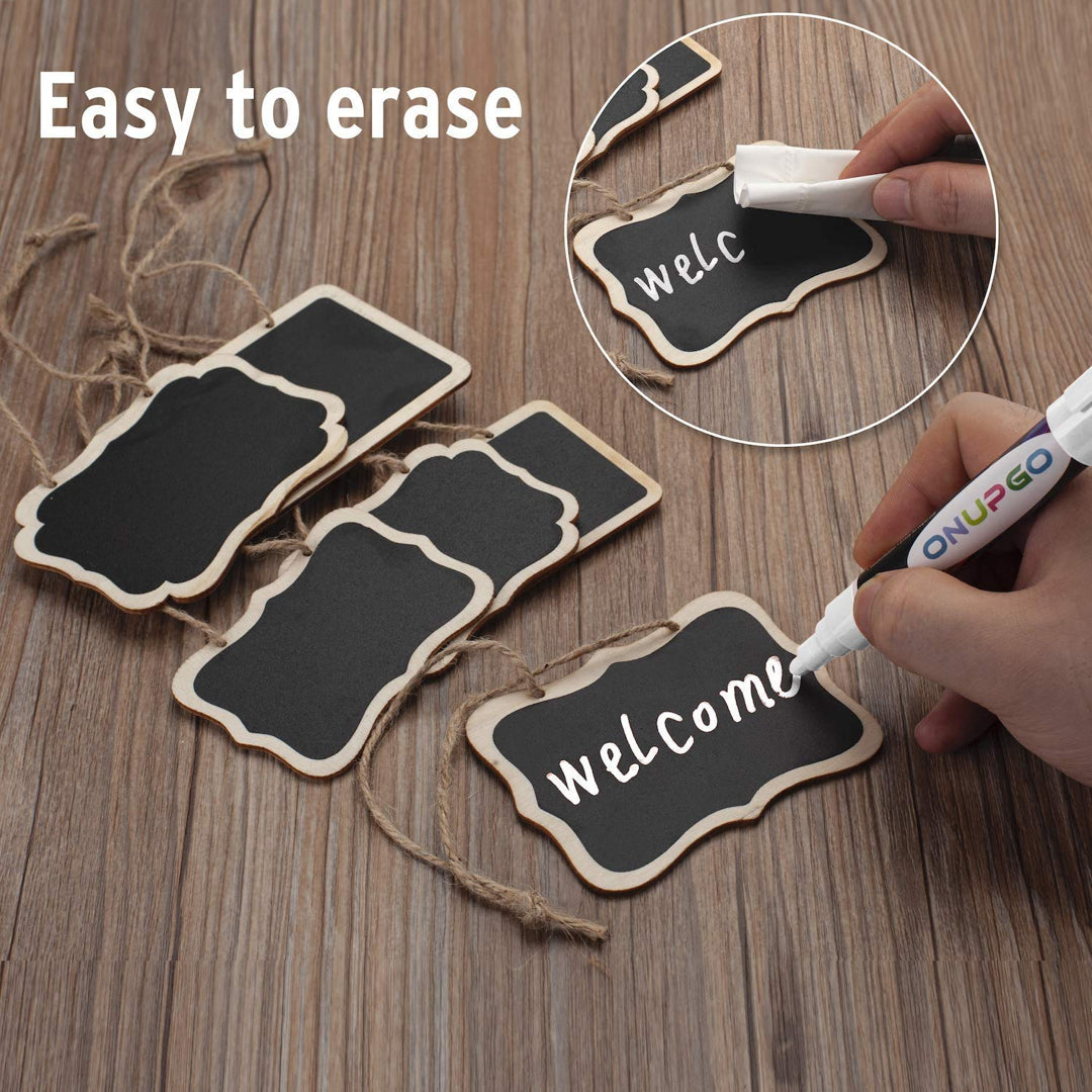 Mini Chalkboard Signs Hanging Rectangle Double Sided for Decor