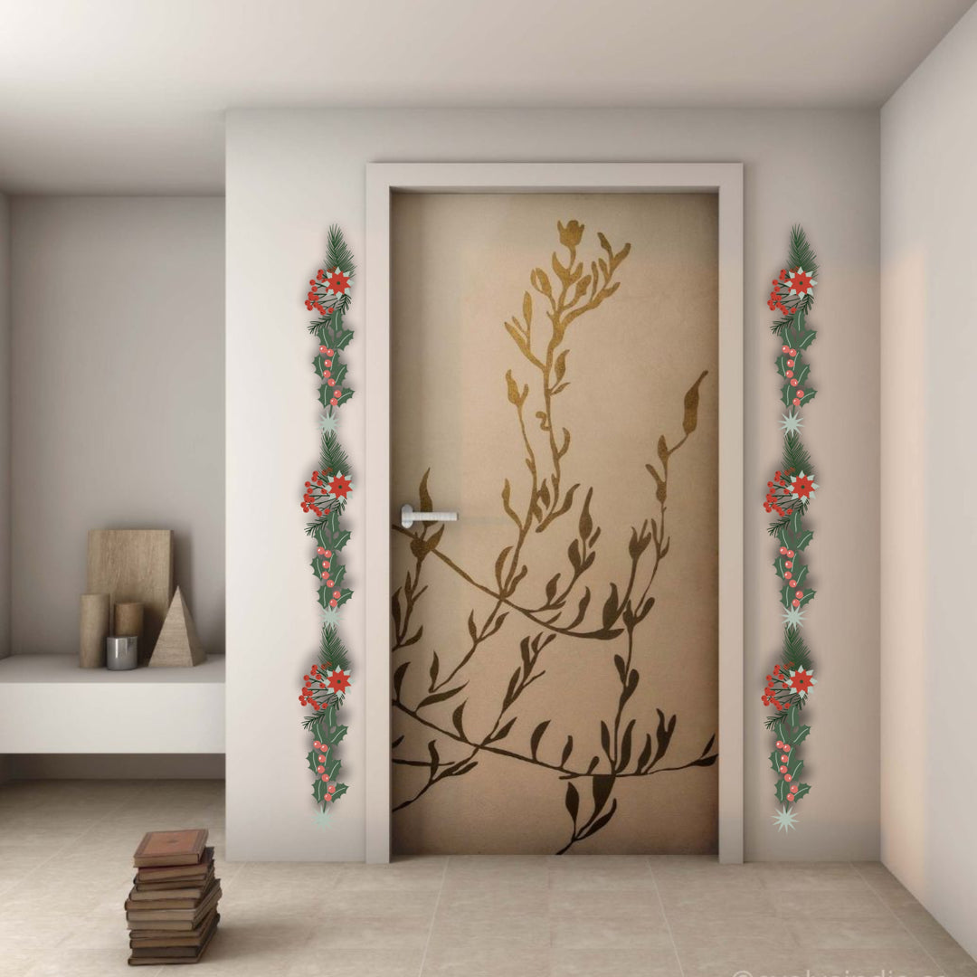 Beautiful Floral Branch Antique Flowers Wall Sticker