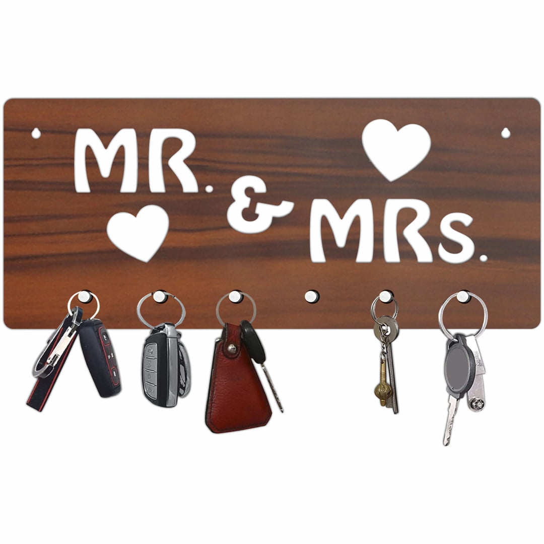 Mr. Mrs. MDF Key Holder for Keys