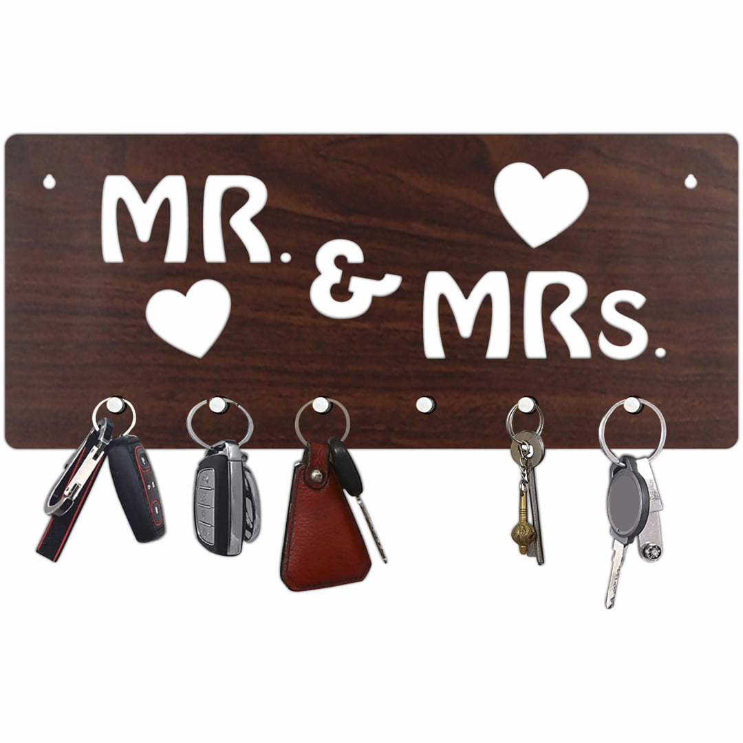 Mr. Mrs. MDF Key Holder for Keys