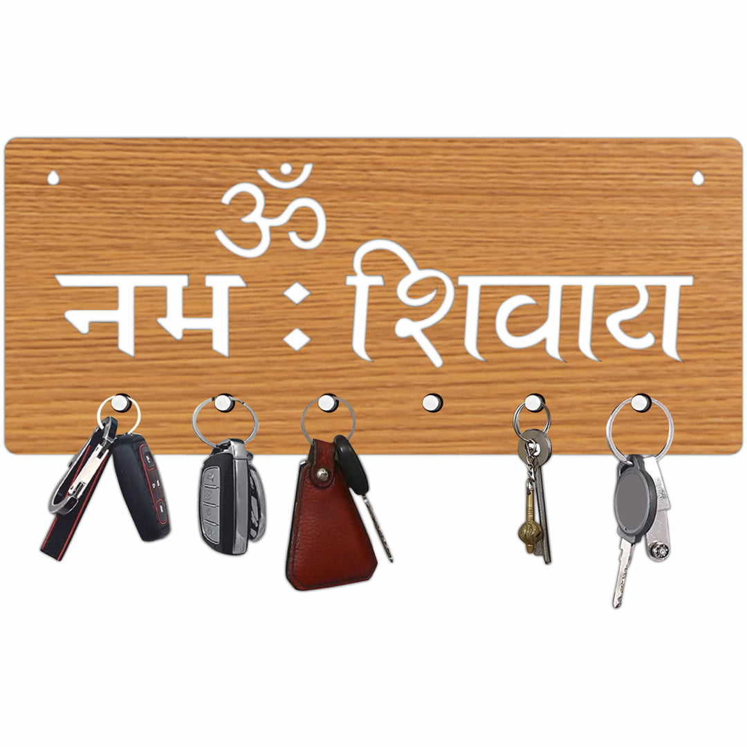 Om Namah Shivay MDF Knob Hooks Key holder