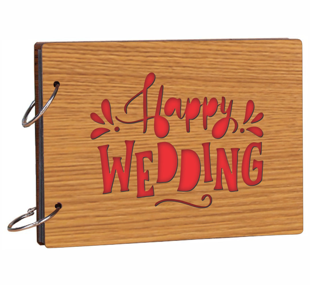 10 Color Pattern Happy Wedding Wooden Photo Album Scrapbook