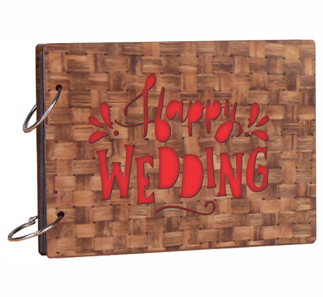 10 Color Pattern Happy Wedding Wooden Photo Album Scrapbook