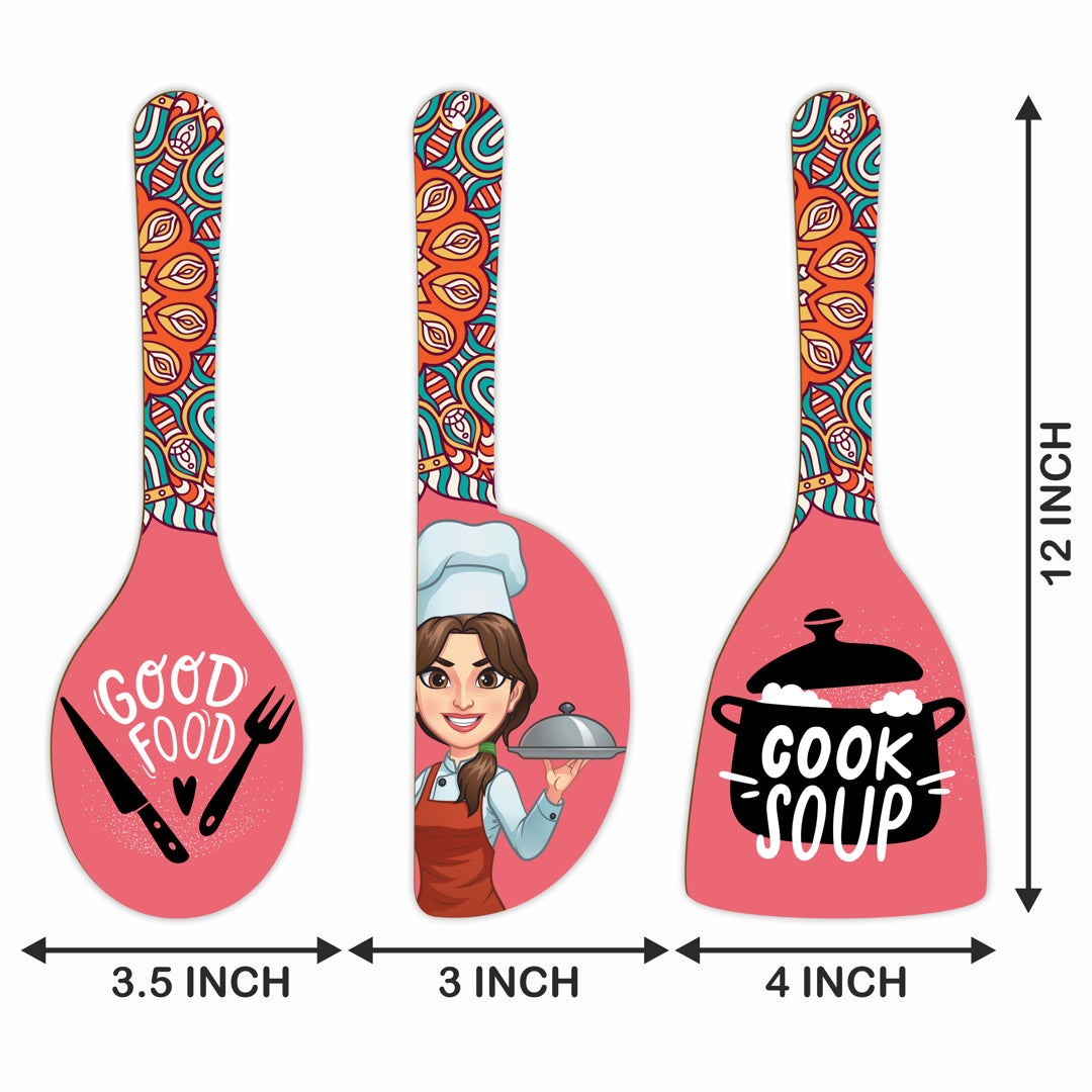 Wooden Wall Hanger Cutout Spoon for Wall Decoration