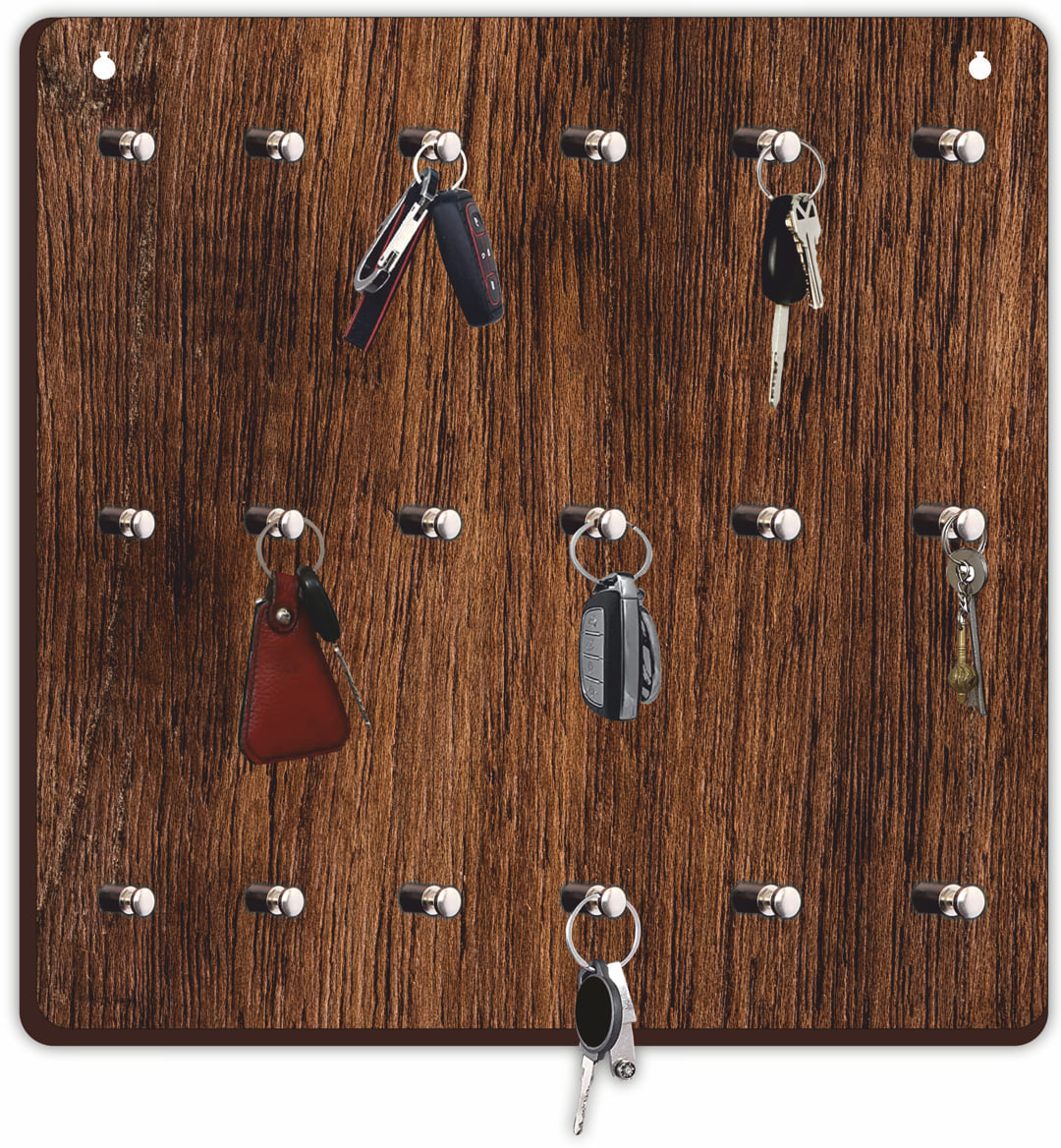 MDF Keychain Holder with 18 Hooks/Knobs