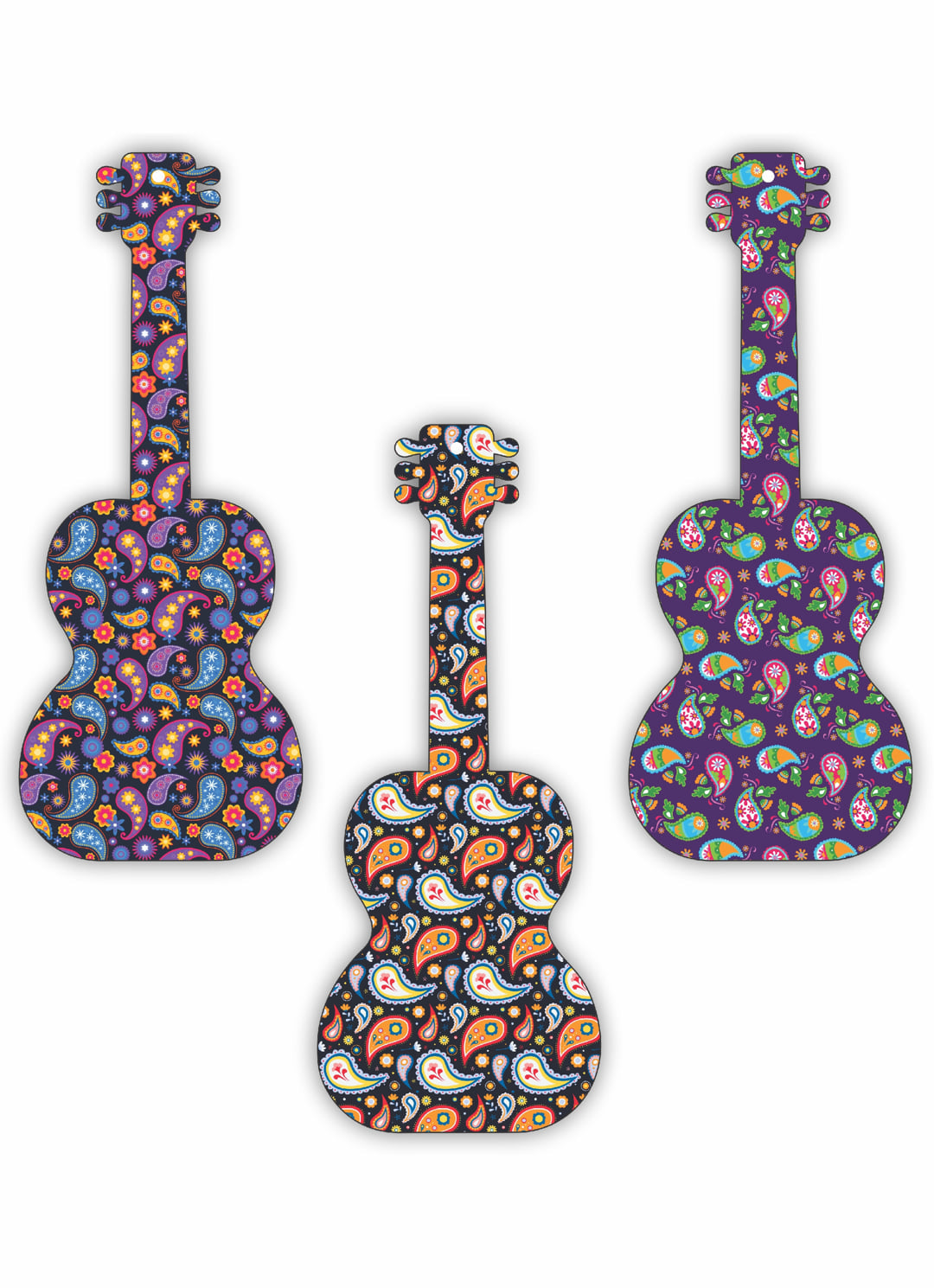 MDF Print Cut Guitar Shape Design Cutout Wall Decor