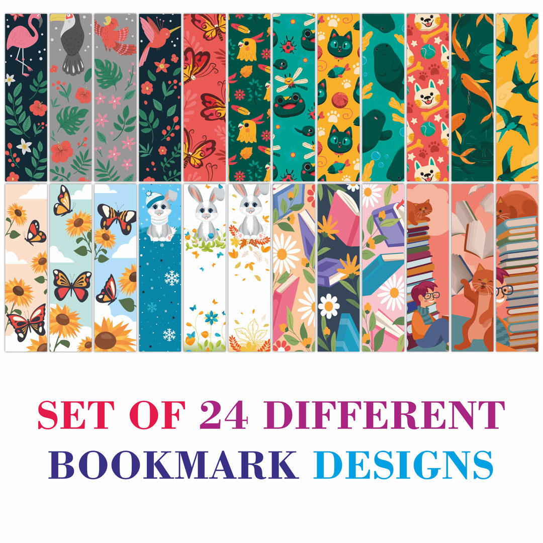 24 Designs Floral Theme Paper Bookmark for Books_(D-05)