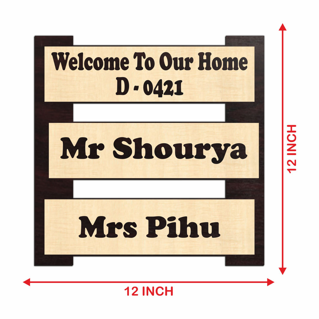 Customized MDF Name Plate for Entrance