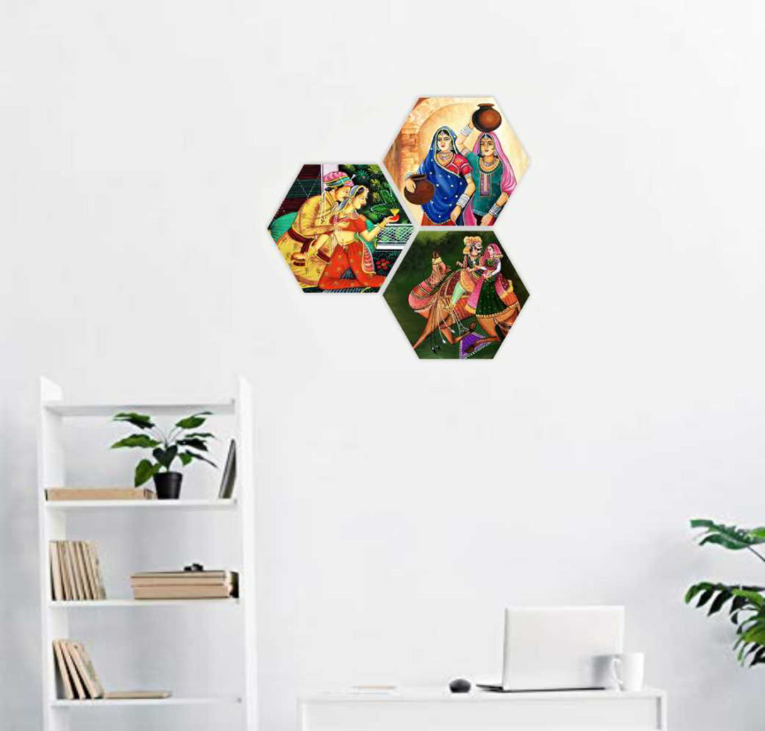 Hexagon Wall Plaque for Room Decoration