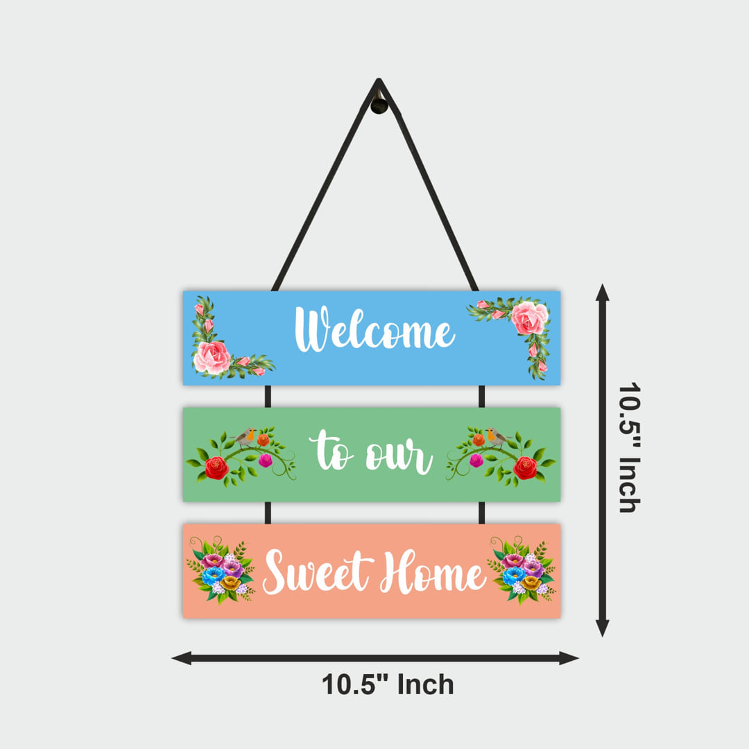 Welcome Home Wooden Wall Hanging Board