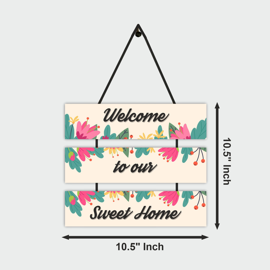 Welcome Home MDF Wall Hanging Board
