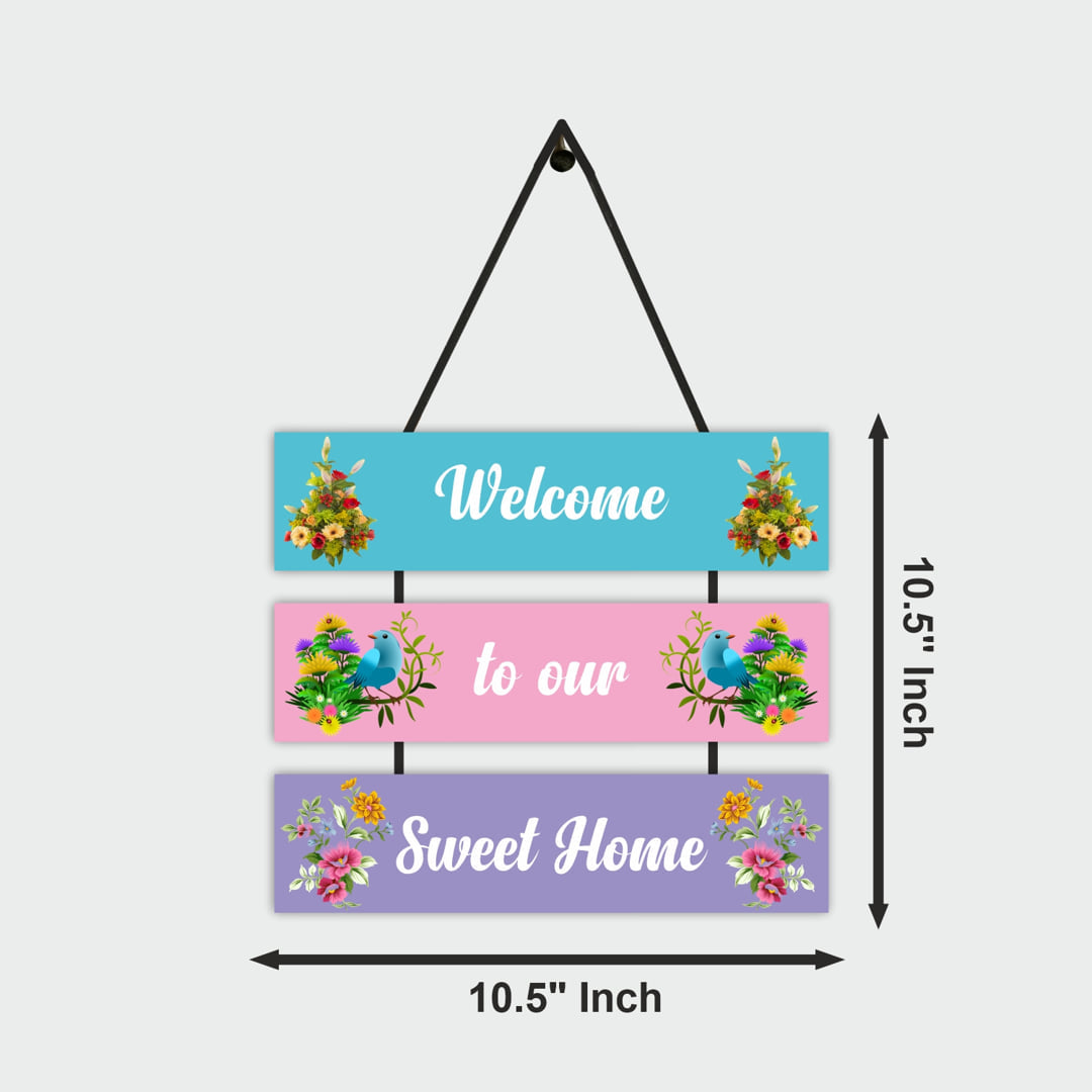 Welcome Home Wooden Wall Hanging Board