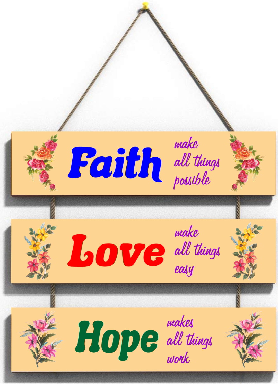Faith Love Hope Wall Hanging Board