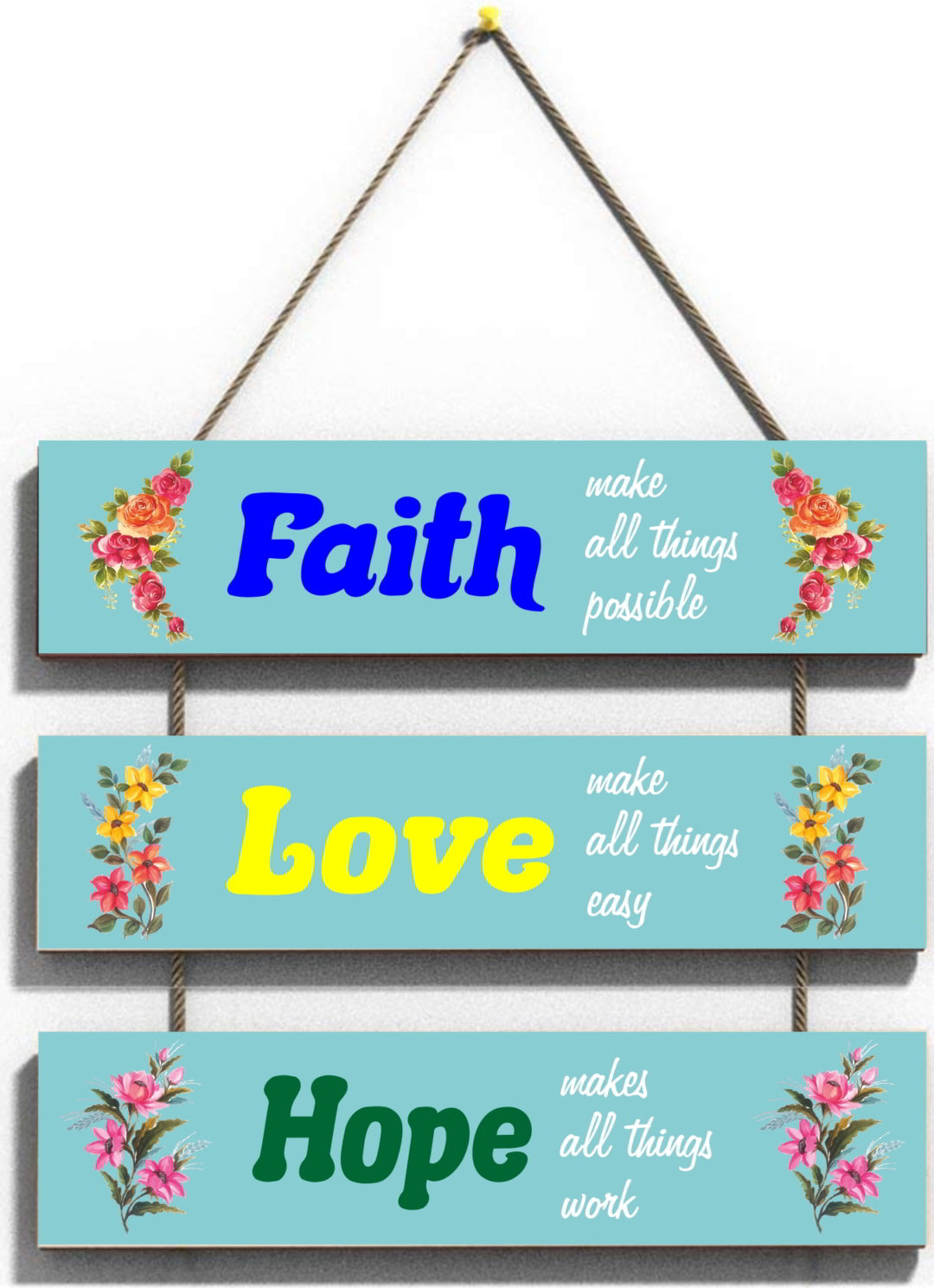 Faith Love Hope Wall Hanging Board