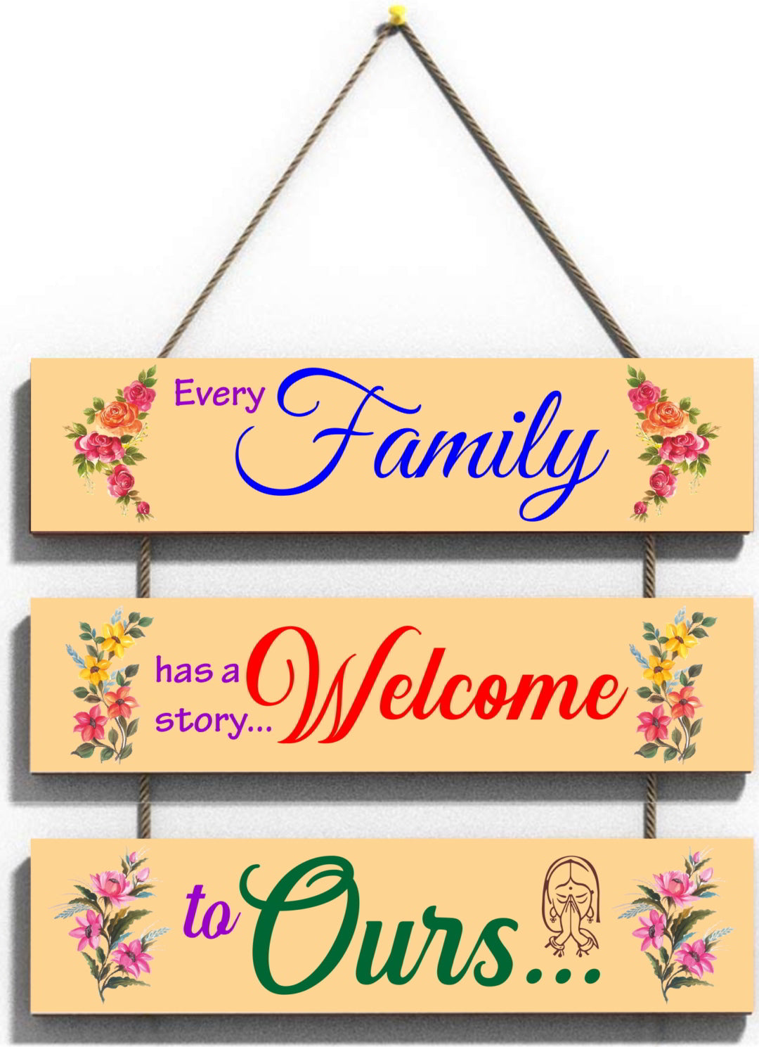 Family Welcome Ours Wall Hanging Board