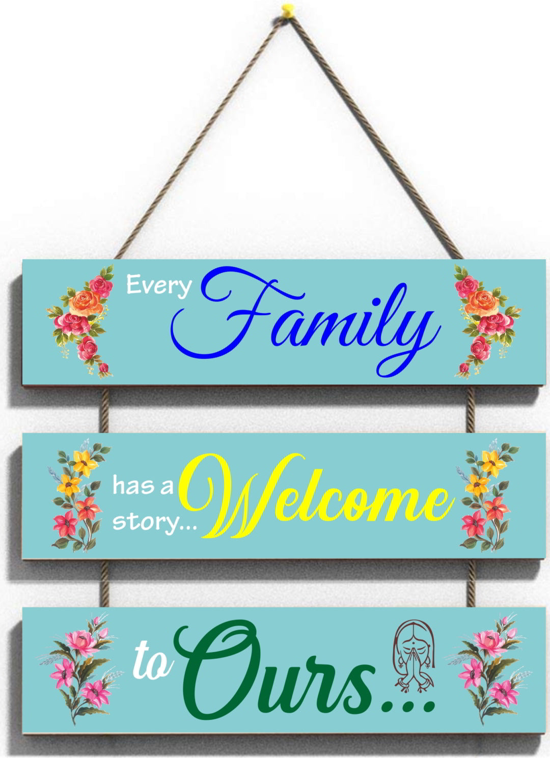 Family Welcome Ours Wall Hanging Board