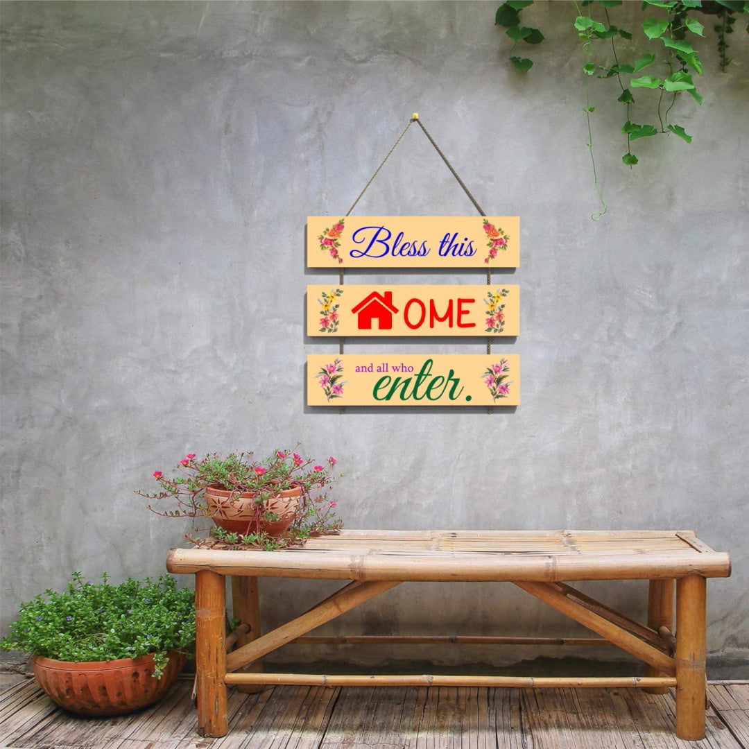 Bless Home Enter Wall Hanging Board