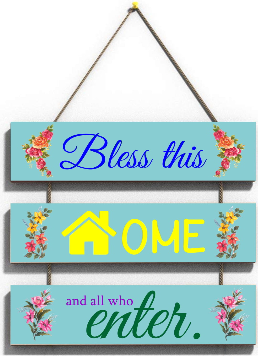 Bless Home Enter Wall Hanging Board