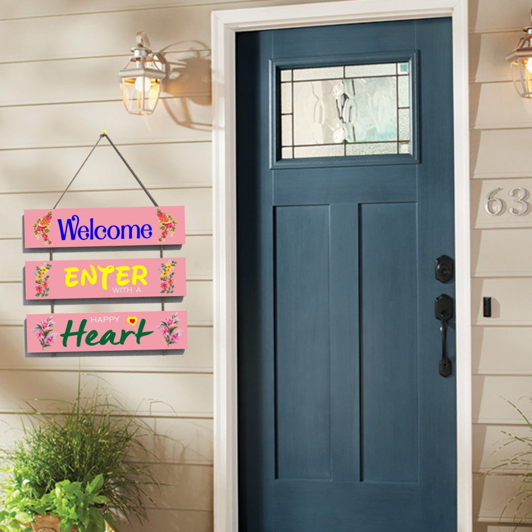 Welcome Enter Heart Wall Hanging Board