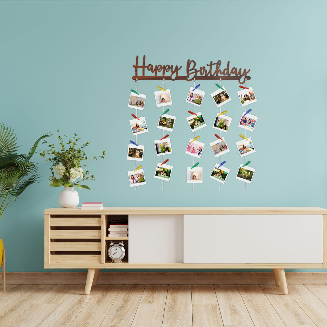 Happy Birthday Photo Display Wall Hanging