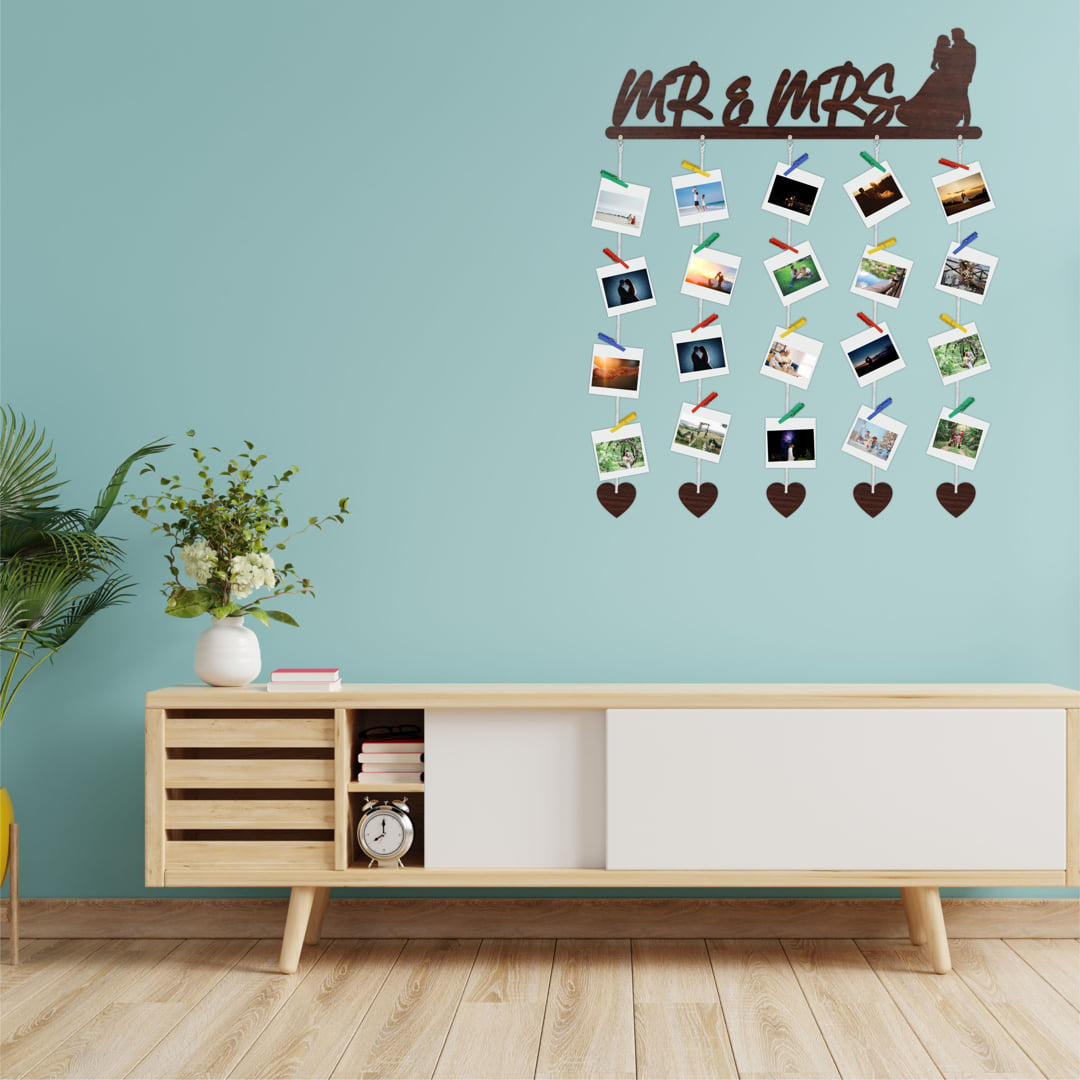 Mr & Mrs Photo Display Wall Hanging