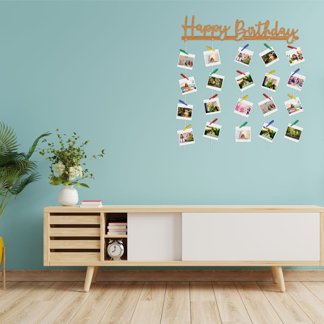 Happy Birthday Photo Display Wall Hanging