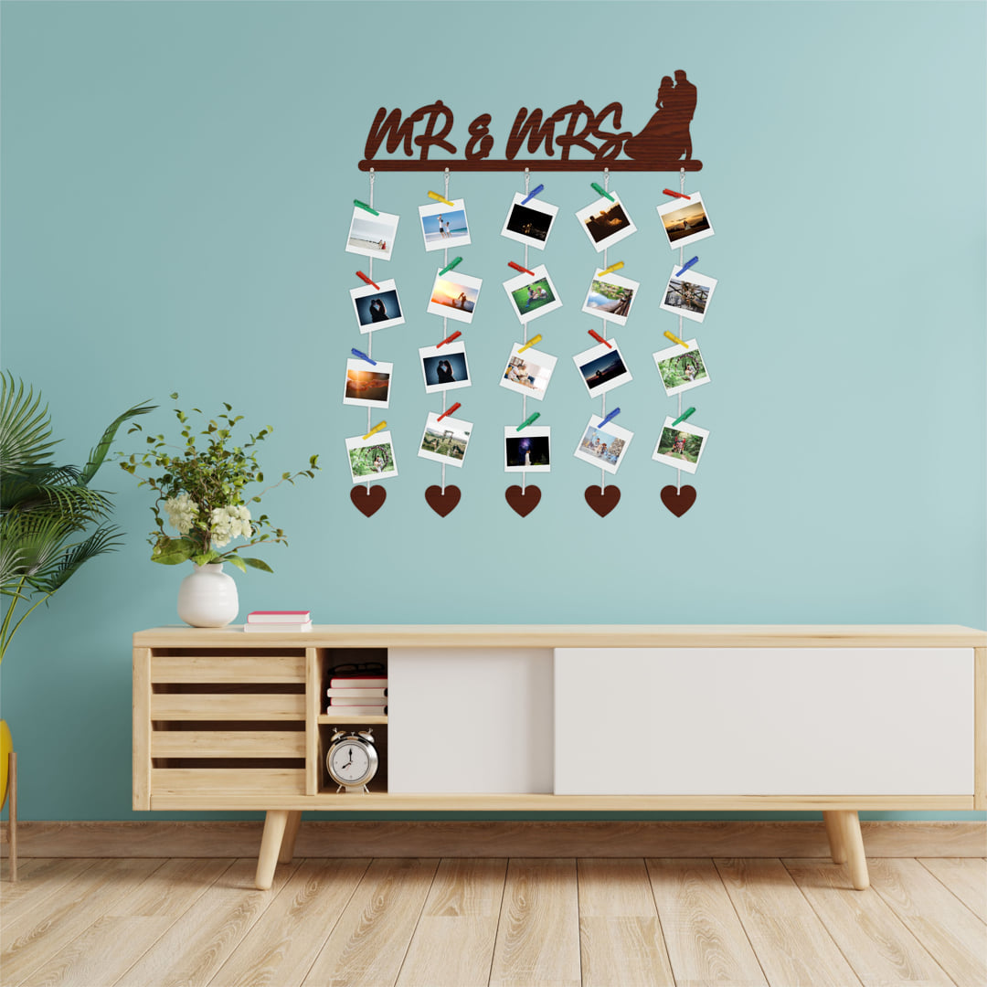 Mr & Mrs Photo Display Wall Hanging