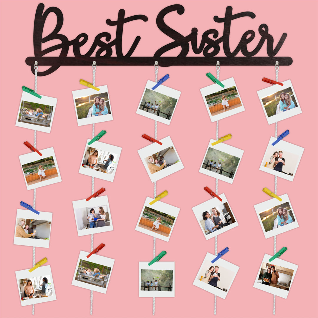 Best Sister Photo Display Wall Hanging