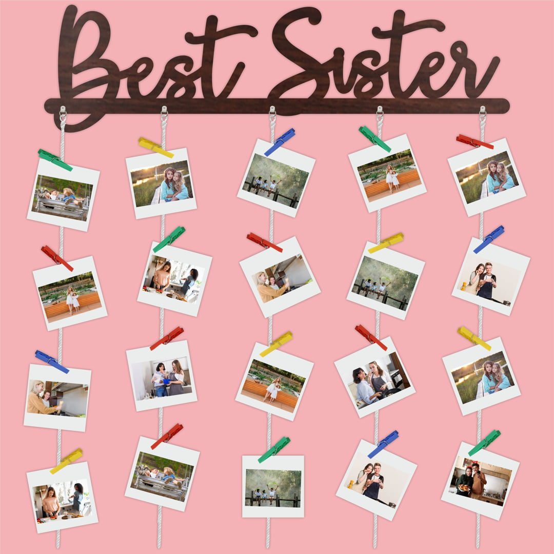 Best Sister Photo Display Wall Hanging