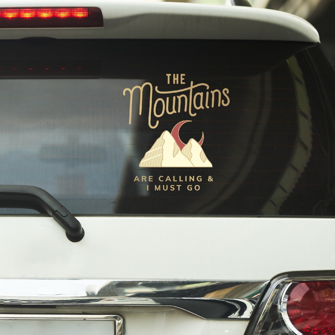 Mountains are Calling Car Decal