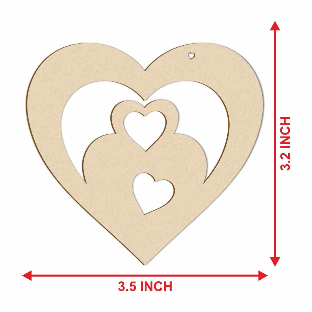 MDF Tags Cutout Heart Shape Gift Label Hanging Decor