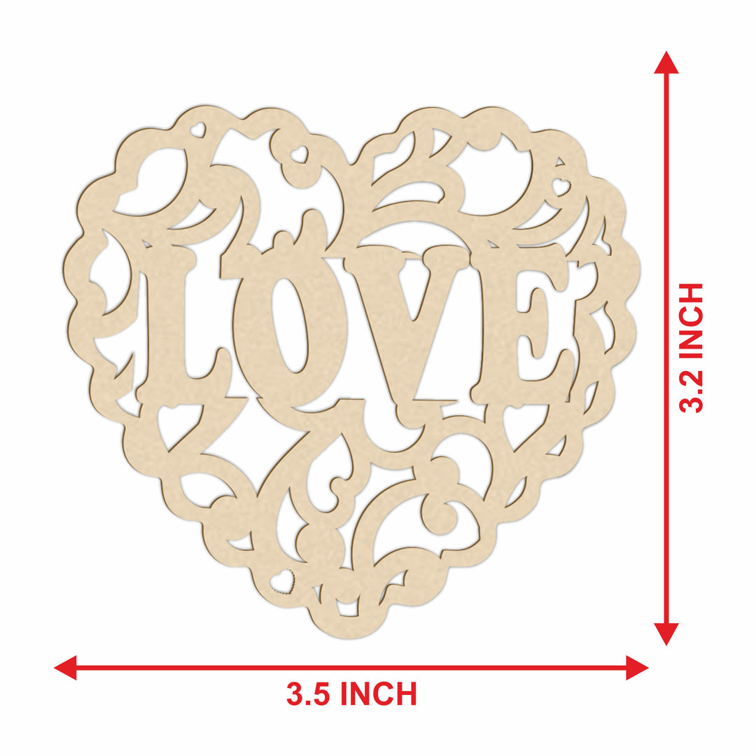 MDF Tags Cutout Heart Shape Gift Label Hanging Decor
