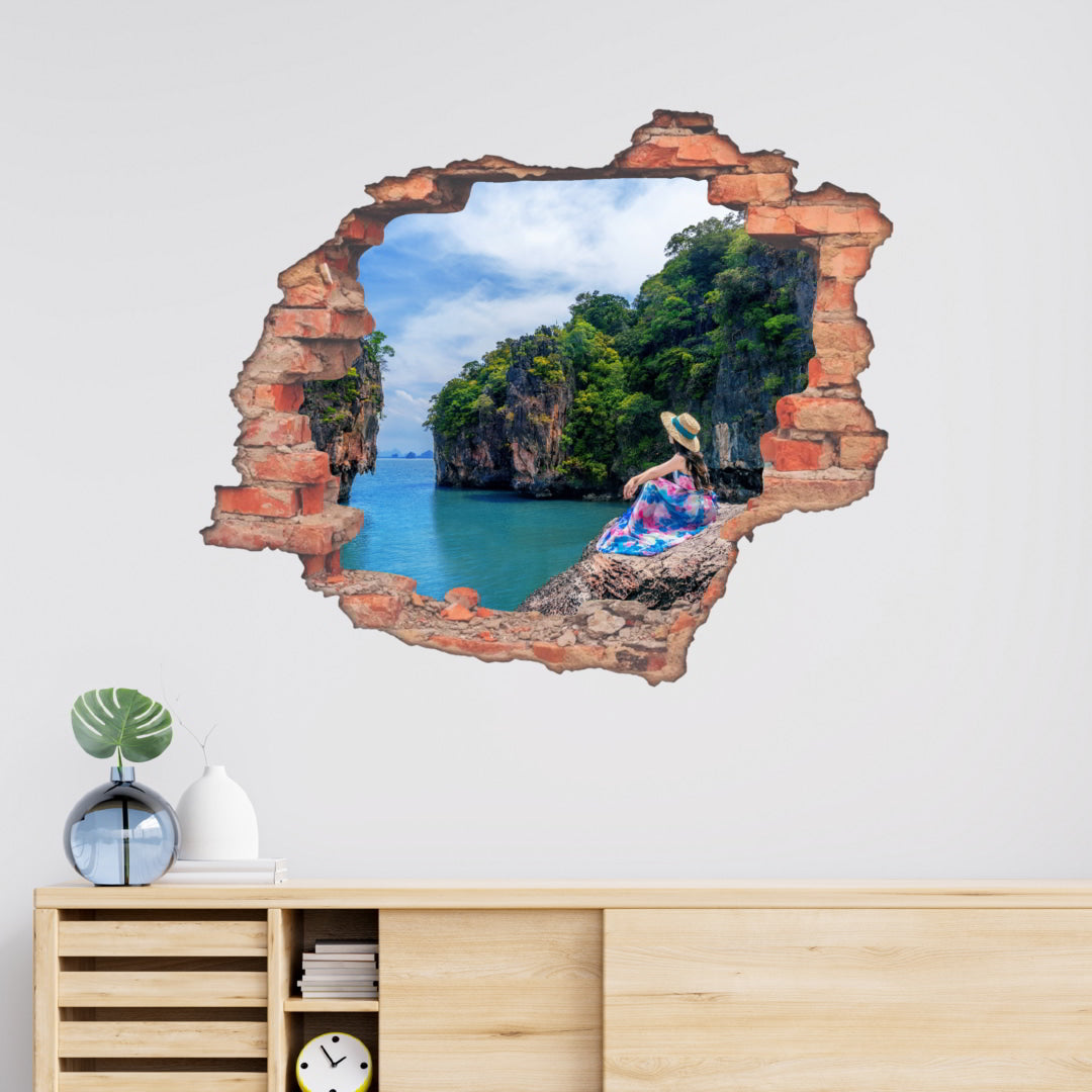 Hole Brick Wall Sticker_c10