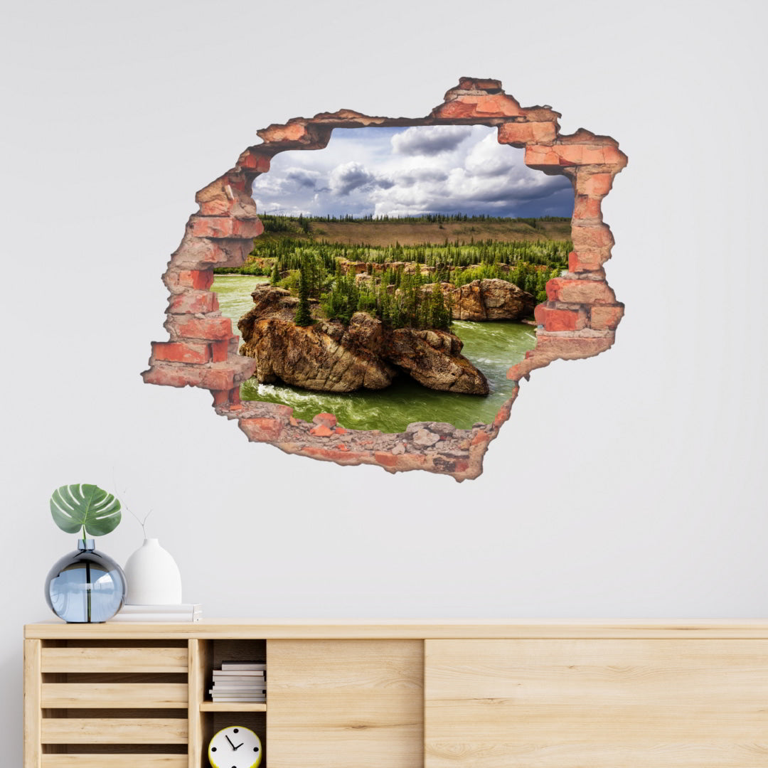 Transparent Wall Sticker Hole Brick