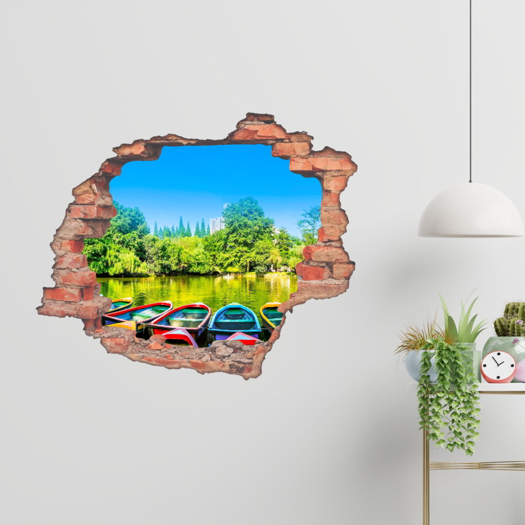 Transparent Wall Sticker Hole Brick