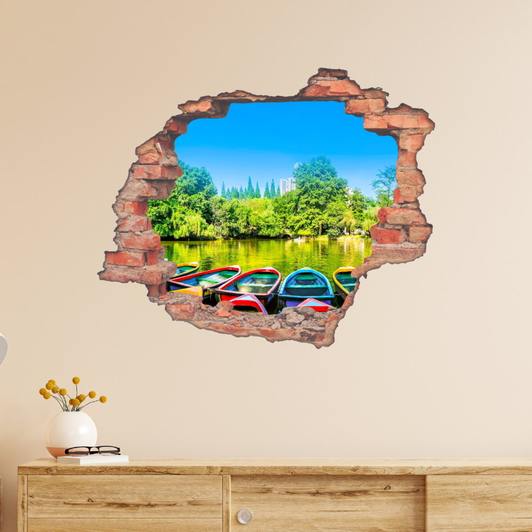 Transparent Wall Sticker Hole Brick