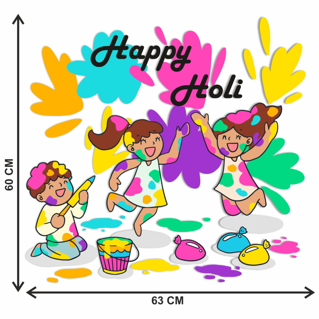 Holi Wall Transparent Vinyl Sticker