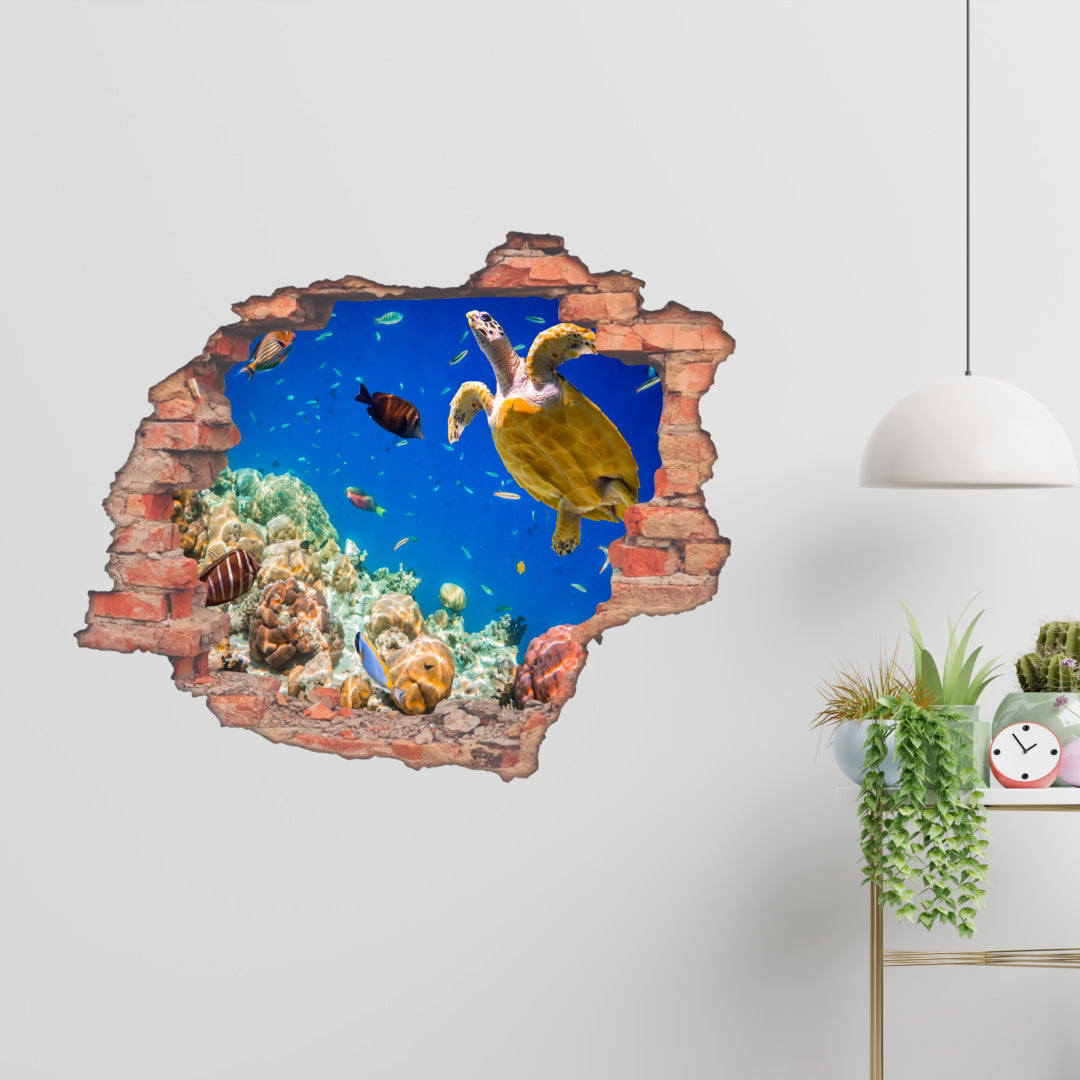 Hole Brick Mock Wall sticker