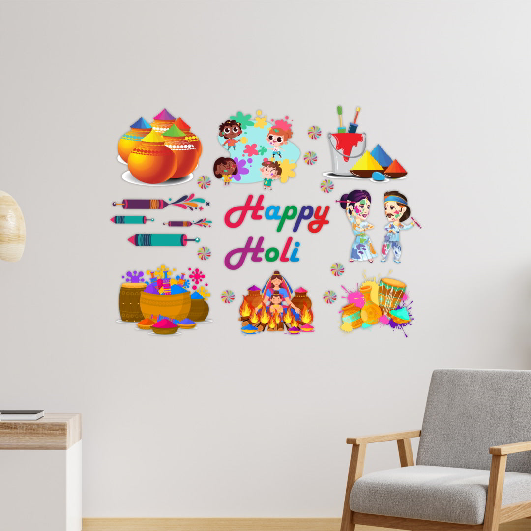 Holi Wall Sticker for Decorative