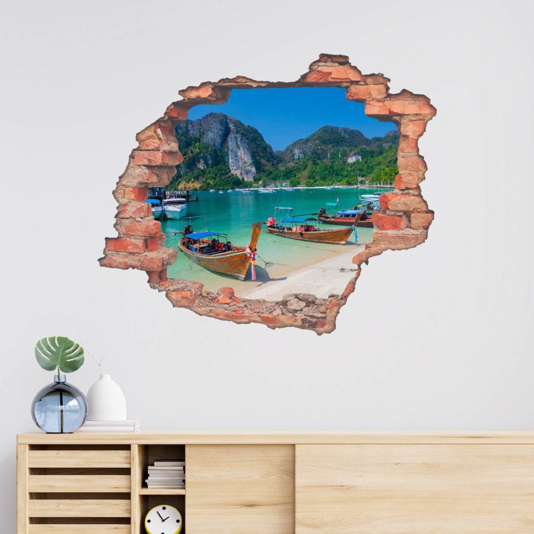 Hole Brick Wall Sticker_c4